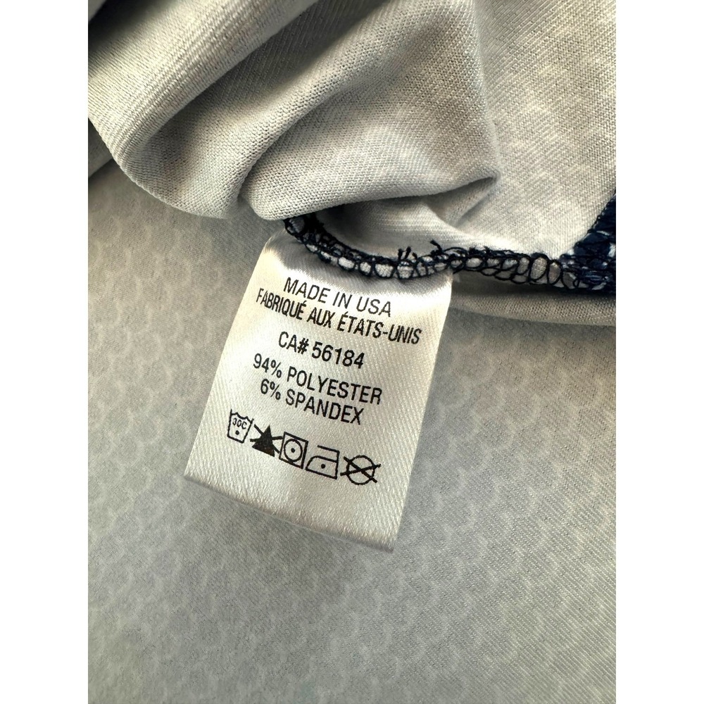 Fairway‎ Greene Men's XL Golf Polo Shirt Navy Blue Geometric Print Made in USA - Picture 9 of 10
